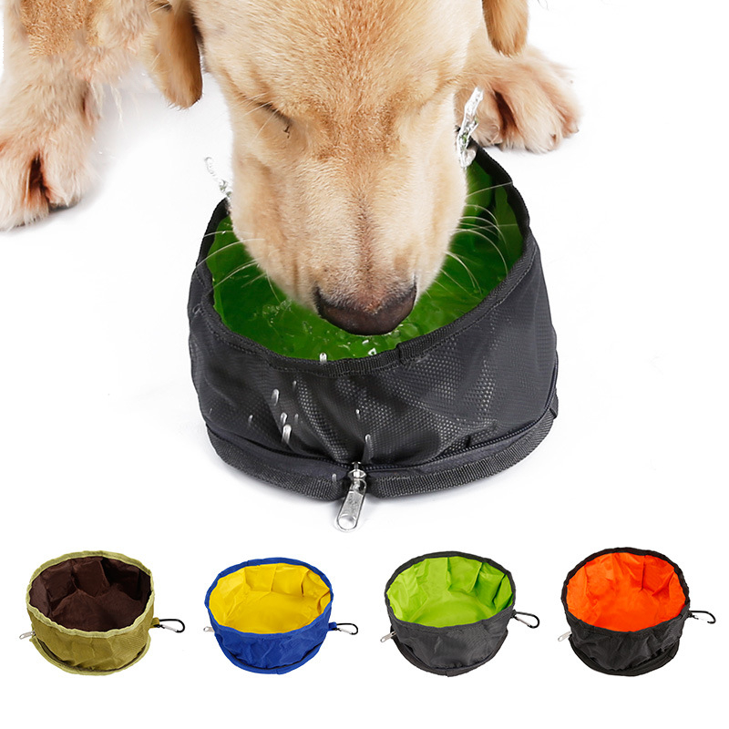Travel Collapsible Waterproof Nylon Pet Bowl for Food and Water