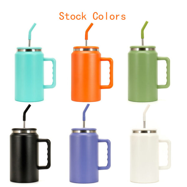 Stainless Steel Car Bottle with Straw-50oz