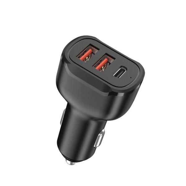 3-Port Usb Car Charger 2.1 Amp Fast Charging Cable - Image 2