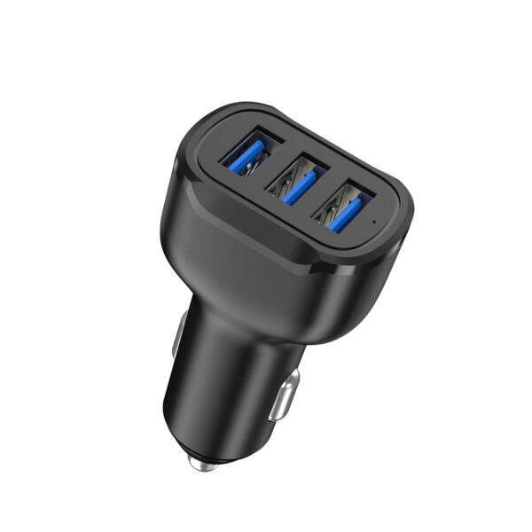 3-Port Usb Car Charger 2.1 Amp Fast Charging Cable - Image 3