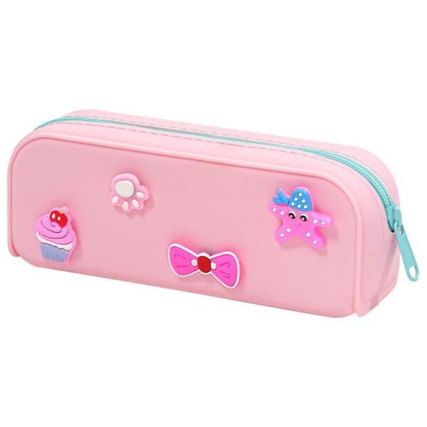Colorful Silicone Hole Pencil Case With Custom Charms - Image 3