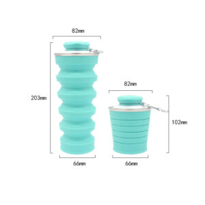 Portable 17oz Silicone Folding Mug Outdoor Sports Water Bottle