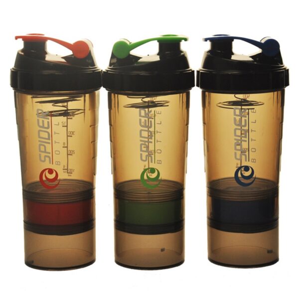 Plastic 17oz Three-layer Shaker Cup With Protein Powder Container - Image 2