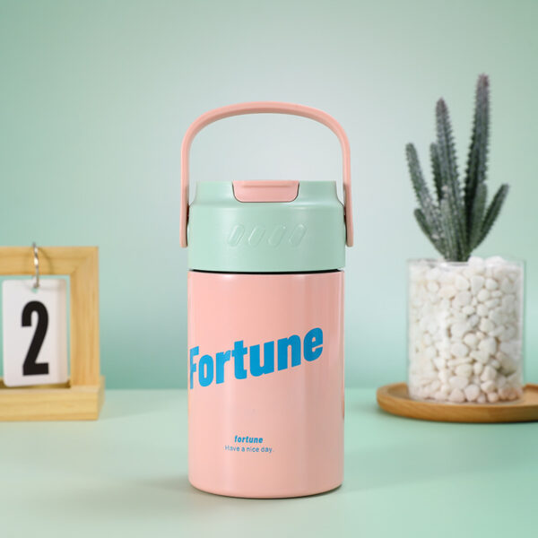Stainless Steel 18oz Large Capacity  Portable Outdoor Handled Water Bottle