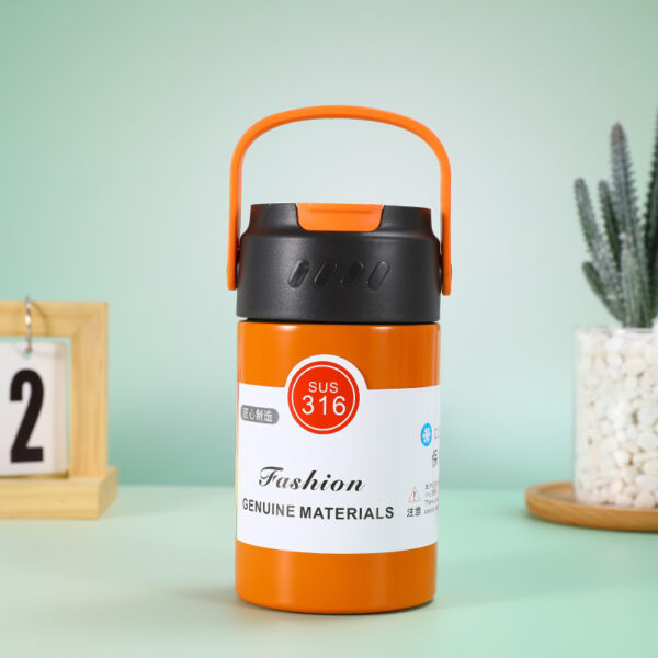 Stainless Steel 18oz Large Capacity  Portable Outdoor Handled Water Bottle