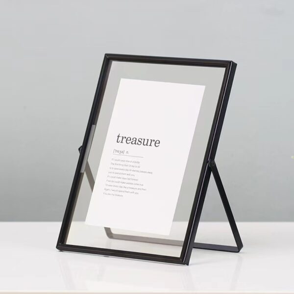 Light Luxury Rotating Metal Glass Photo Frame Stand