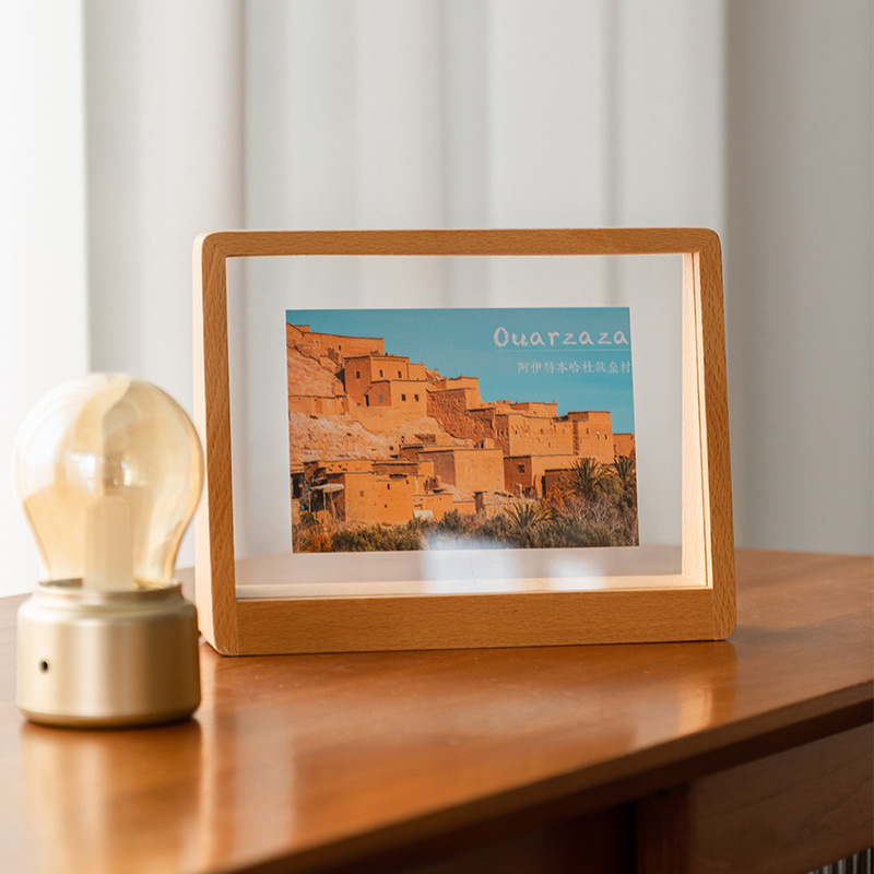 Simple Trapezoidal Beech Photo Frame Stand
