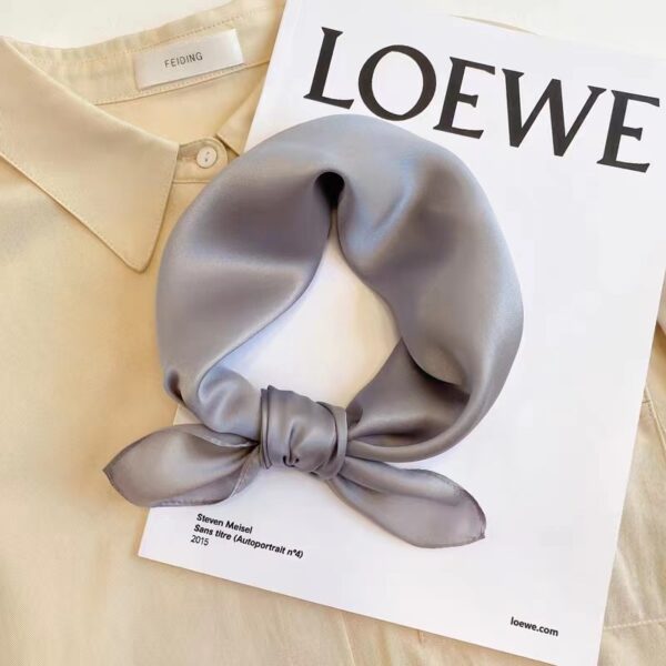 Fashionable Pure Colour Silk Bandana - Image 2