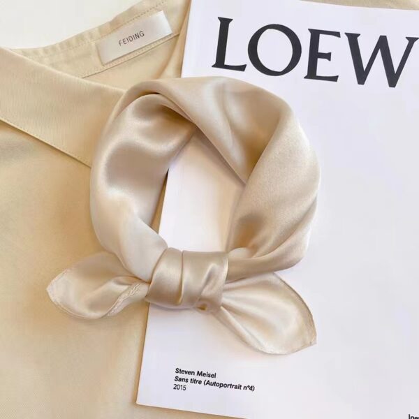 Fashionable Pure Colour Silk Bandana - Image 4