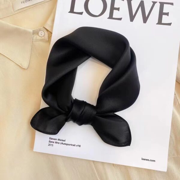 Fashionable Pure Colour Silk Bandana - Image 5