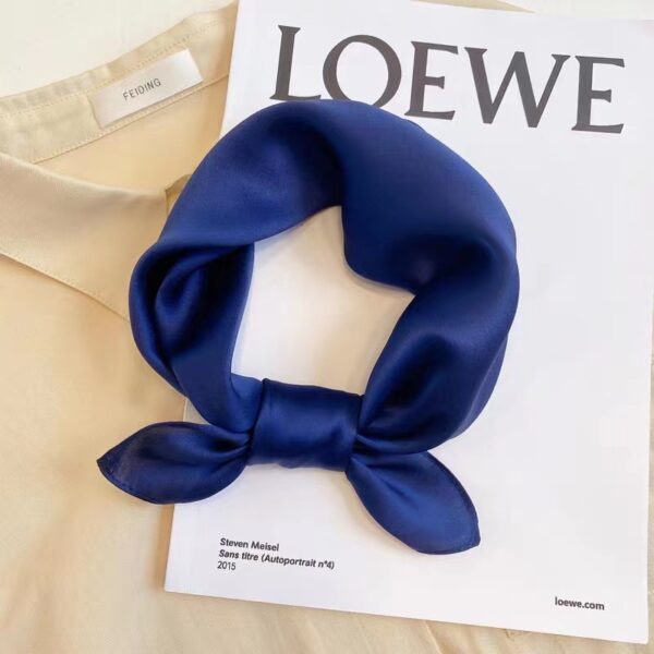 Fashionable Pure Colour Silk Bandana - Image 6