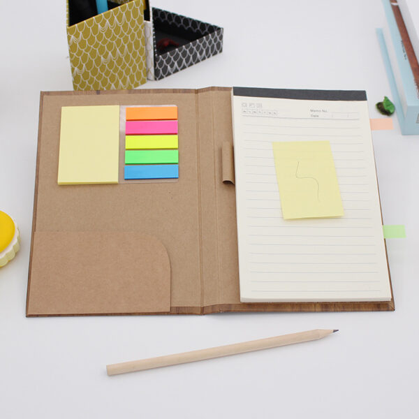 Tree Bark Print Note Book with Pencil And Bookmarks