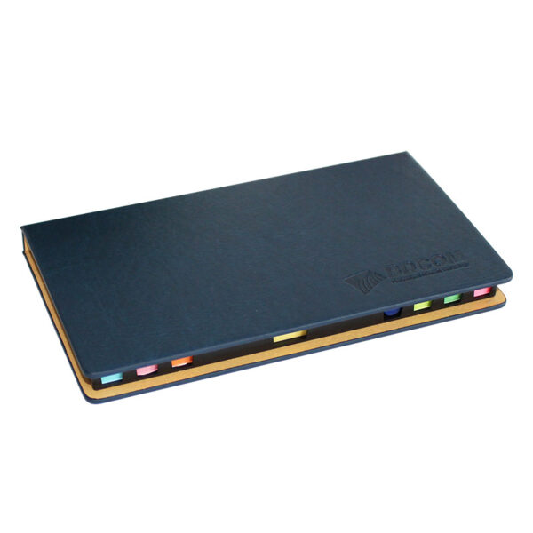 Black Leatherette Flip-Top Sticky Note Set - Image 2