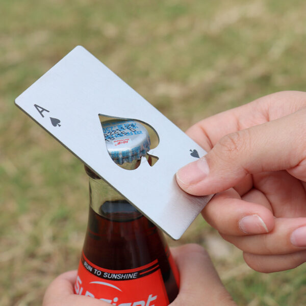 Ace of Spades Credit Card Style Stainless Steel Bottle Opener - Image 3