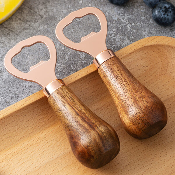 Eco-friendly Solid Wooden Handle Bottle Opener - Image 4