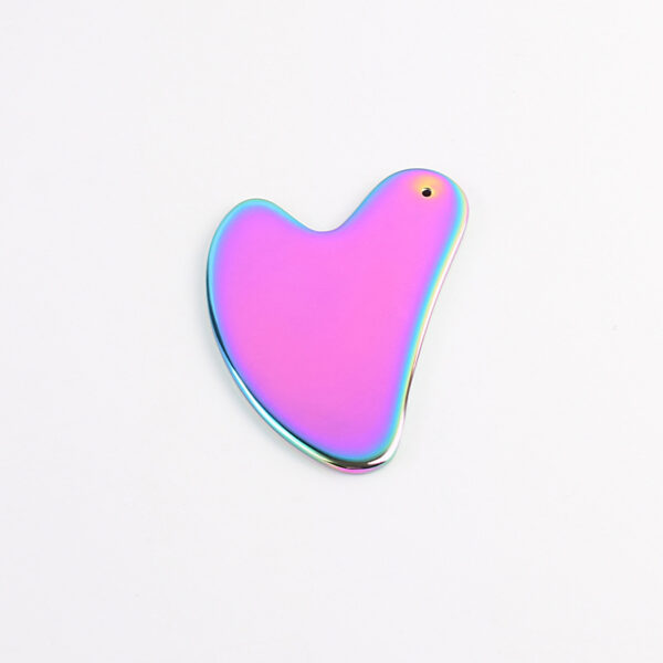 Customized Stainless Steel Colorful Heart-shaped Gua Sha Massager - Image 2