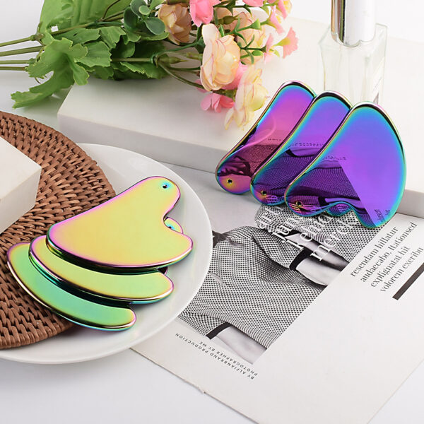 Customized Stainless Steel Colorful Heart-shaped Gua Sha Massager - Image 3