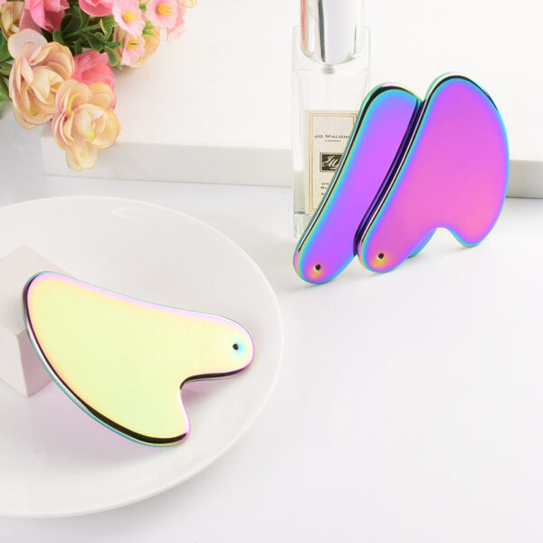 Customized Stainless Steel Colorful Heart-shaped Gua Sha Massager - Image 4