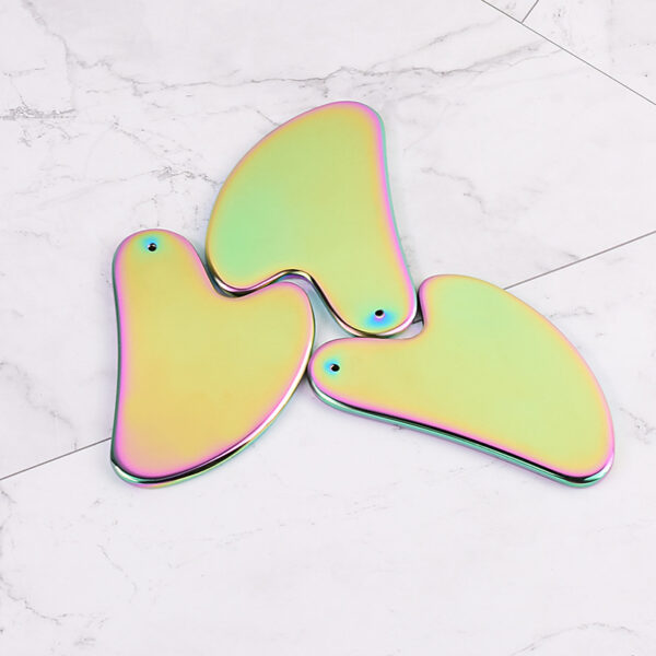 Customized Stainless Steel Colorful Heart-shaped Gua Sha Massager - Image 5