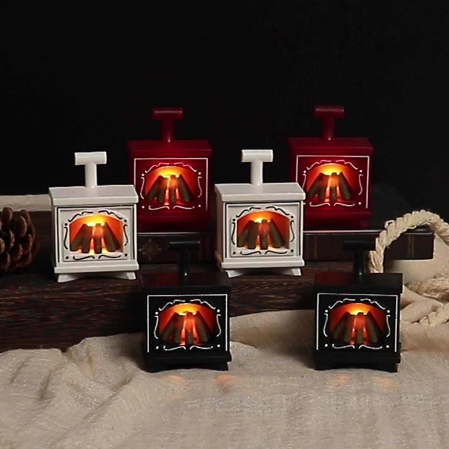 Mini Glowing Fireplace Electronic Candle Light