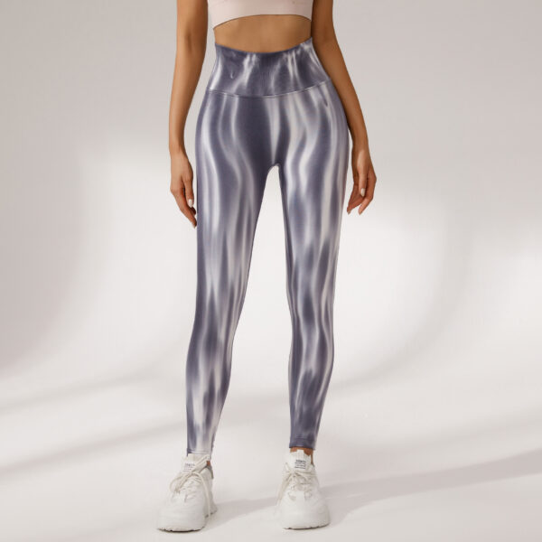 Tie-Dye Printed High Waist Peach Butt Yoga Pants - Image 2