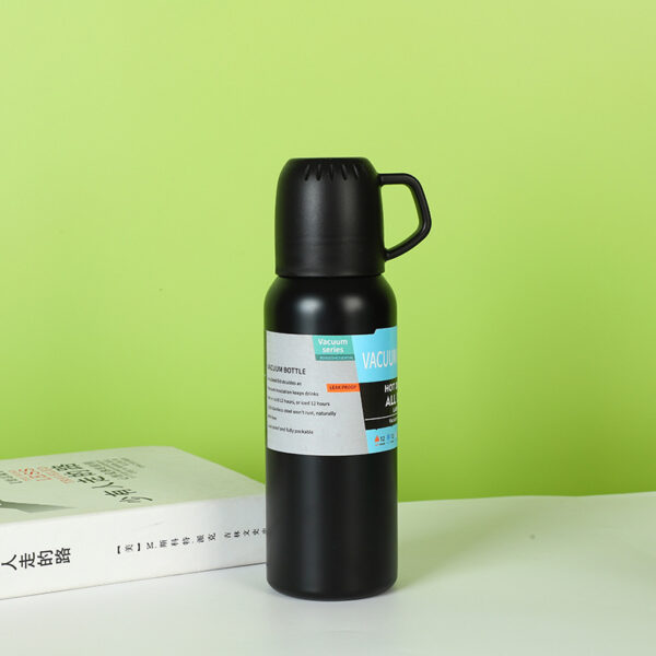 18oz Portable Insulated Water Bottle with Cup Lid