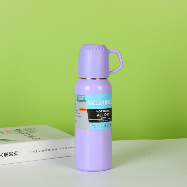 18oz Portable Insulated Water Bottle with Cup Lid