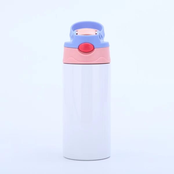 12oz Stainless Steel Mini Pocket Thermos with Straw And Pop-up Lid - Image 2